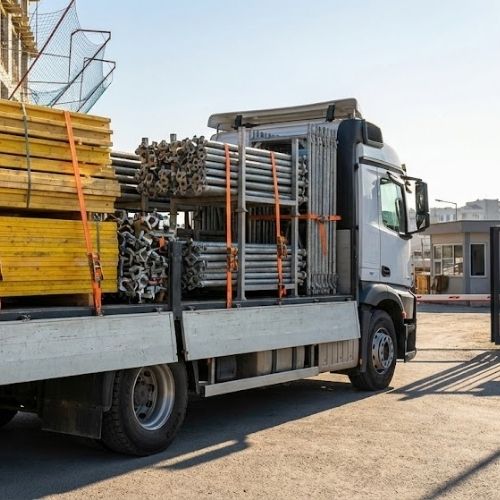 İnşaat İskelesi, Kalıp ve Kereste Taşıyan Açık Kasa Kamyon